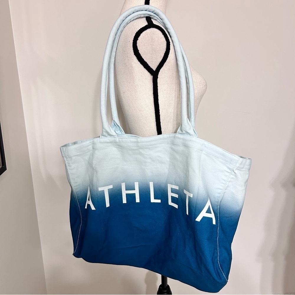 Athleta Blue Ombre Women's Large Canvas Tote Bag